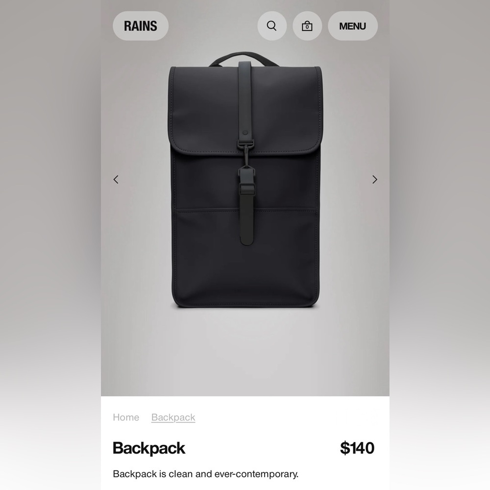 Rains Backpack NWT
